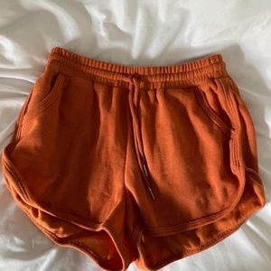 Orange High Waist Dolphin Shorts